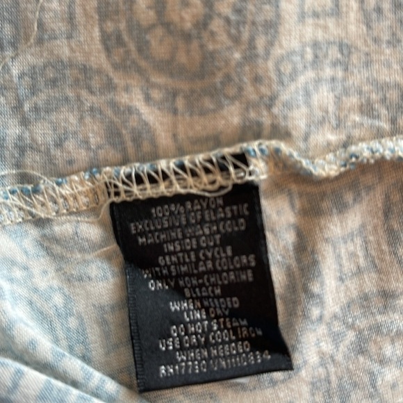 Massimo - blue & beige boho maxi dress - wrap v neck - spaghetti straps - Size L - Picture 5 of 5